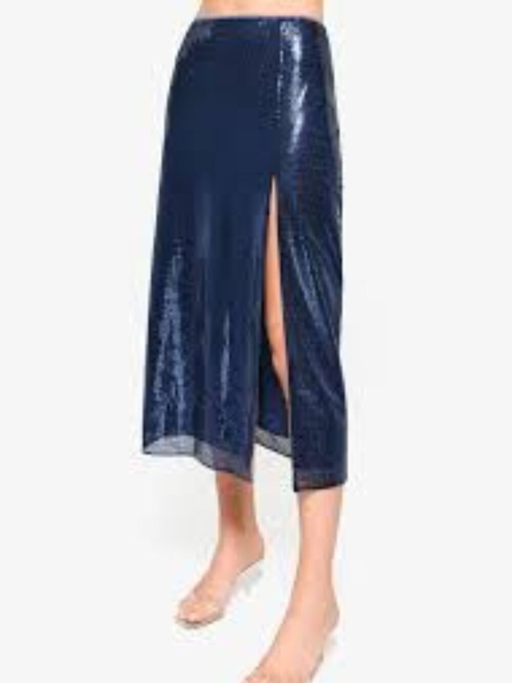 Cami NYC Artemis Sequin Dark Mirage Navy Blue Midi Skirt 8